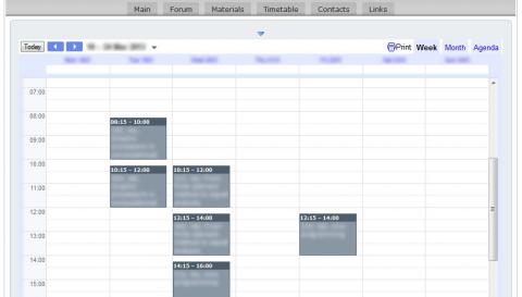 data exchange platform, timetable/calendar